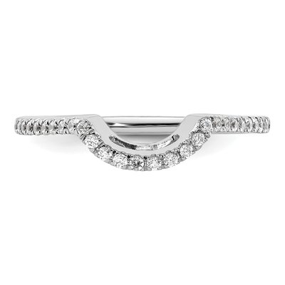 14K White Gold 1/5 ct tw Diamond Contoured Wedding Band – view 5