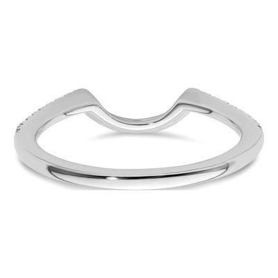 14K White Gold 1/5 ct tw Diamond Contoured Wedding Band – view 6
