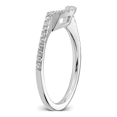 14K White Gold 1/5 ct tw Diamond Contoured Wedding Band – view 7