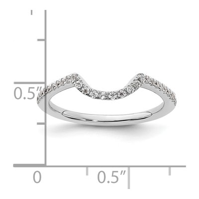 14K White Gold 1/5 ct tw Diamond Contoured Wedding Band – view 8