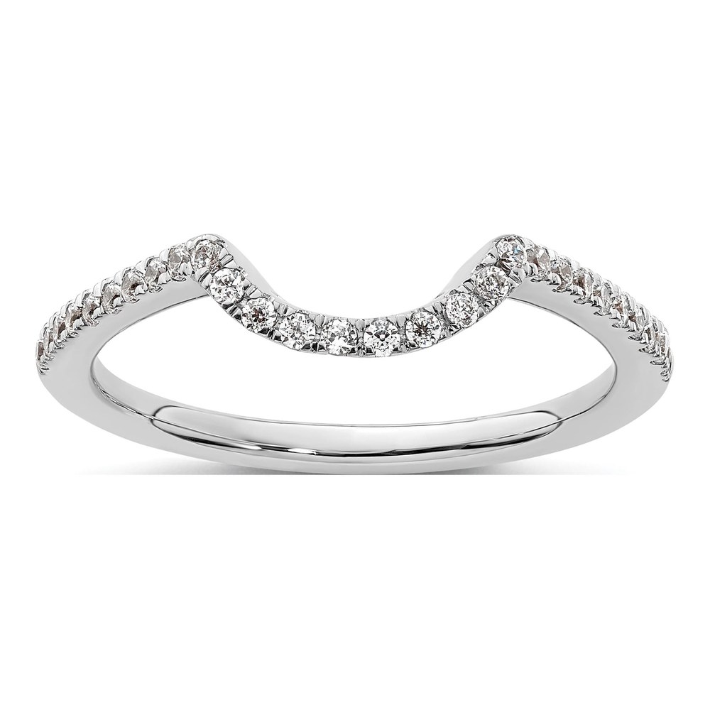 14K White Gold 1/5 ct tw Diamond Contoured Wedding Band