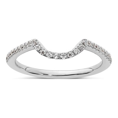14K White Gold 1/5 ct tw Diamond Contoured Wedding Band