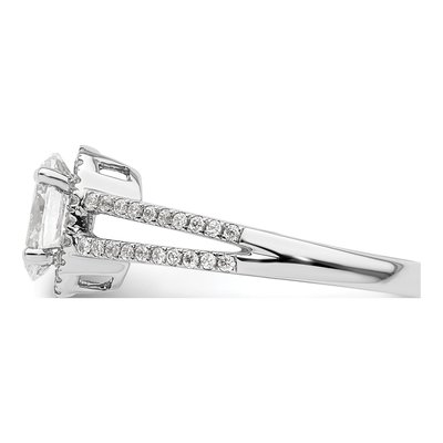 14K White Gold Diamond Halo Engagement Ring Semi-Mount – view 4