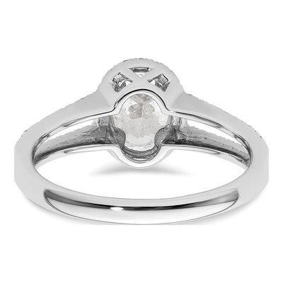14K White Gold Diamond Halo Engagement Ring Semi-Mount – view 6