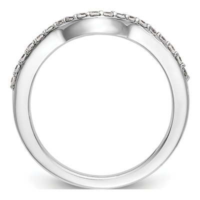 14K White Gold 1/4 ct tw Diamond Contoured Wedding Band – view 3