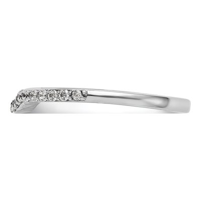 14K White Gold 1/4 ct tw Diamond Contoured Wedding Band – view 4