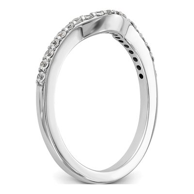 14K White Gold 1/4 ct tw Diamond Contoured Wedding Band – view 7