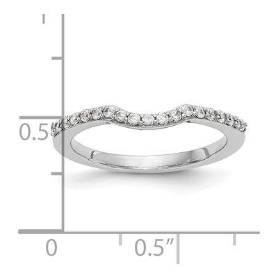 14K White Gold 1/4 ct tw Diamond Contoured Wedding Band – view 8