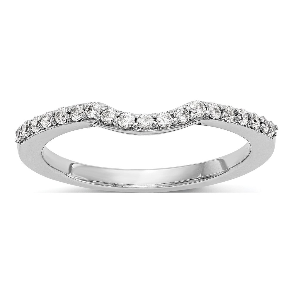 14K White Gold 1/4 ct tw Diamond Contoured Wedding Band