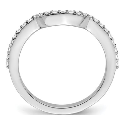 14K White Gold 1/4 ct tw Diamond Contoured Wedding Band – view 3