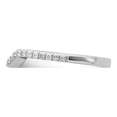 14K White Gold 1/4 ct tw Diamond Contoured Wedding Band – view 4