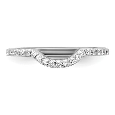 14K White Gold 1/4 ct tw Diamond Contoured Wedding Band – view 5