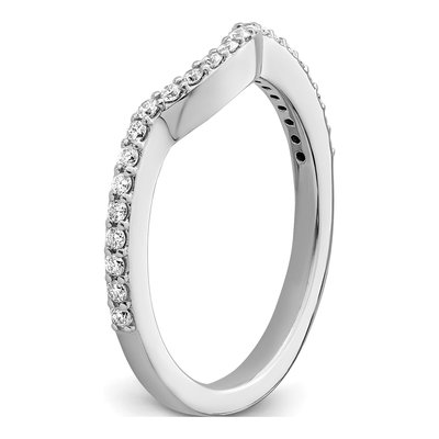 14K White Gold 1/4 ct tw Diamond Contoured Wedding Band – view 7