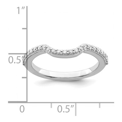 14K White Gold 1/4 ct tw Diamond Contoured Wedding Band – view 8
