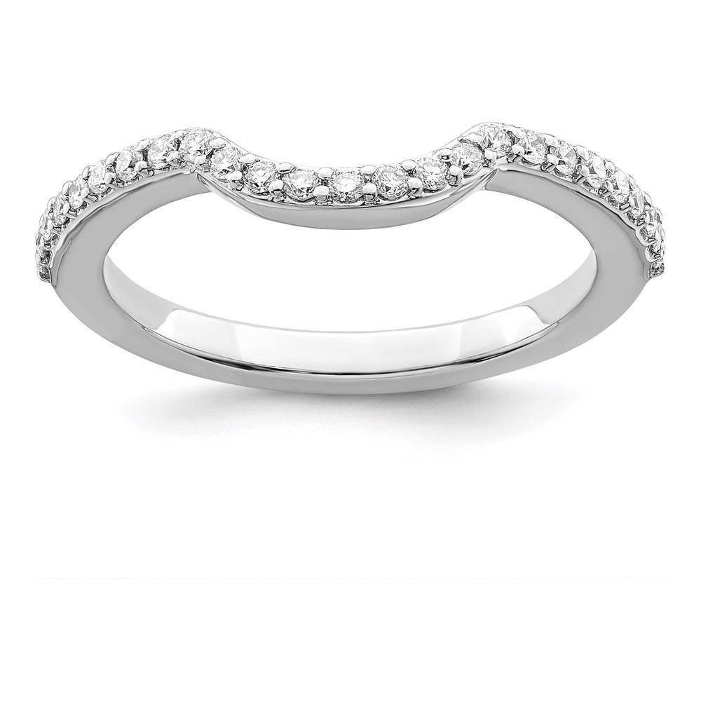 14K White Gold 1/4 ct tw Diamond Contoured Wedding Band