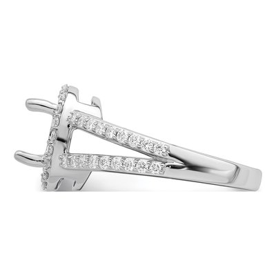 14K White Gold Diamond Halo Engagement Ring Semi-Mount – view 3