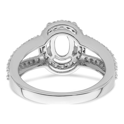 14K White Gold Diamond Halo Engagement Ring Semi-Mount – view 5