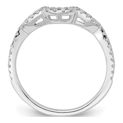 14K White Gold 1/4 ct tw Diamond Contoured Wedding Band – view 3