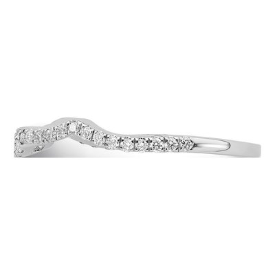 14K White Gold 1/4 ct tw Diamond Contoured Wedding Band – view 4
