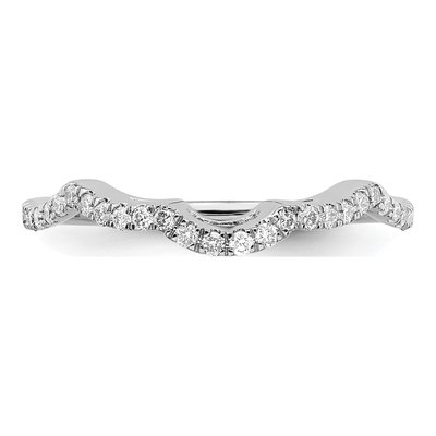 14K White Gold 1/4 ct tw Diamond Contoured Wedding Band – view 5