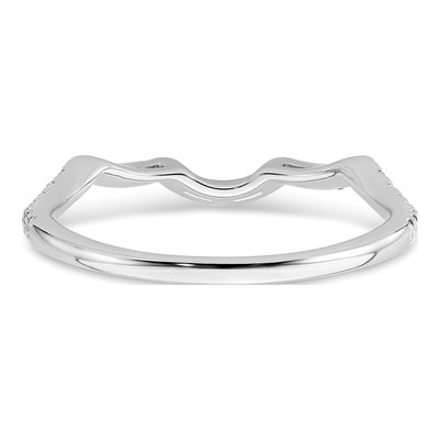 14K White Gold 1/4 ct tw Diamond Contoured Wedding Band – view 6