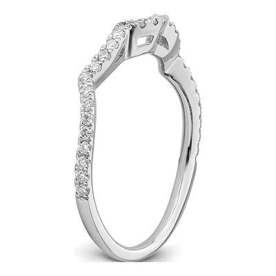 14K White Gold 1/4 ct tw Diamond Contoured Wedding Band – view 7