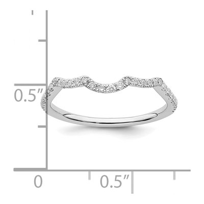 14K White Gold 1/4 ct tw Diamond Contoured Wedding Band – view 8