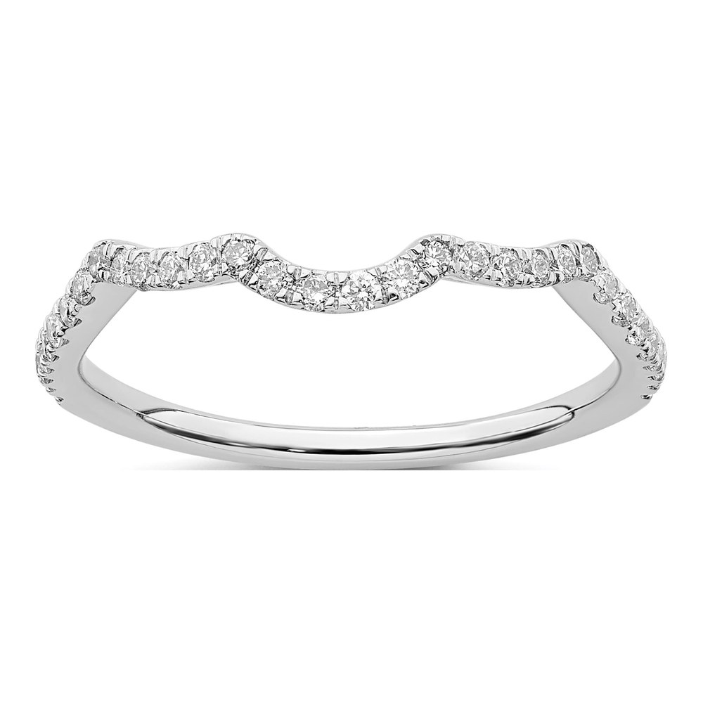 14K White Gold 1/4 ct tw Diamond Contoured Wedding Band