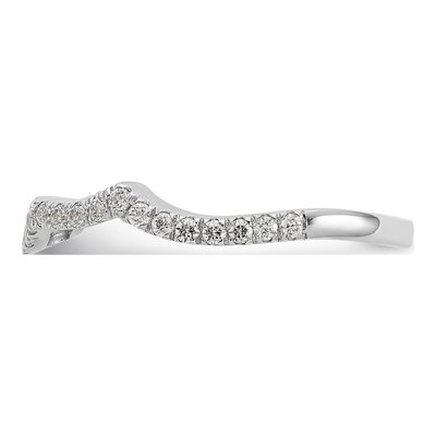 14K White Gold 1/3 ct tw Diamond Contoured Wedding Band – view 3