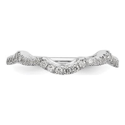 14K White Gold 1/3 ct tw Diamond Contoured Wedding Band – view 4
