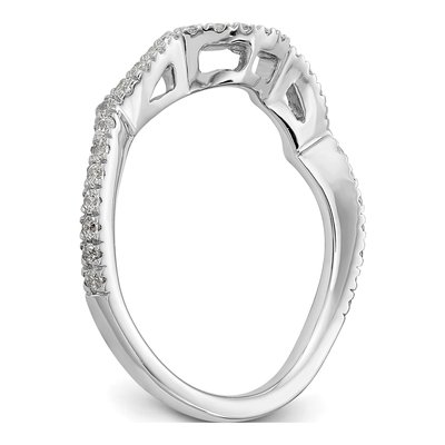 14K White Gold 1/3 ct tw Diamond Contoured Wedding Band – view 6