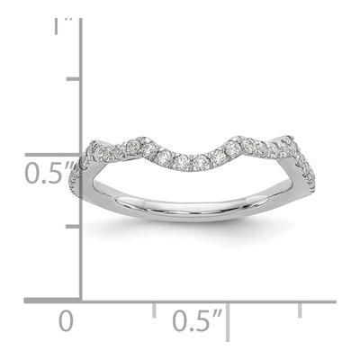 14K White Gold 1/3 ct tw Diamond Contoured Wedding Band – view 7