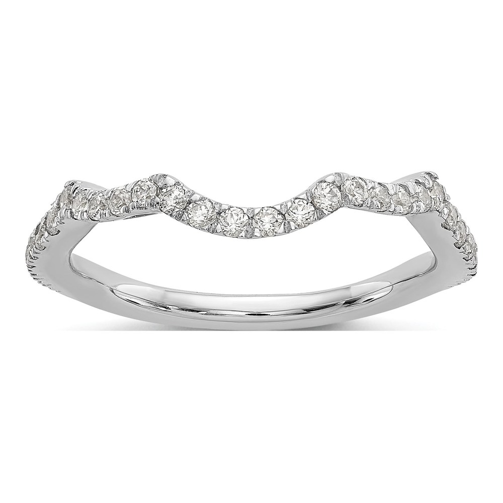 14K White Gold 1/3 ct tw Diamond Contoured Wedding Band