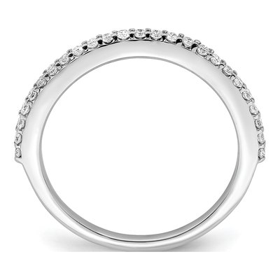 14K White Gold 1/4 ct tw Diamond Contoured Wedding Band – view 3