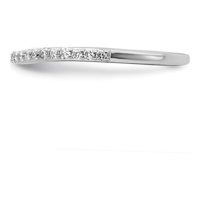 14K White Gold 1/4 ct tw Diamond Contoured Wedding Band – view 4