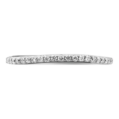 14K White Gold 1/4 ct tw Diamond Contoured Wedding Band – view 5