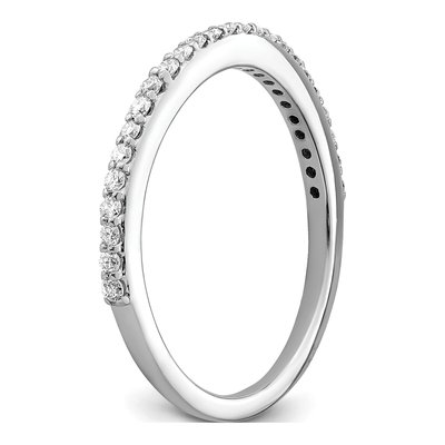 14K White Gold 1/4 ct tw Diamond Contoured Wedding Band – view 7