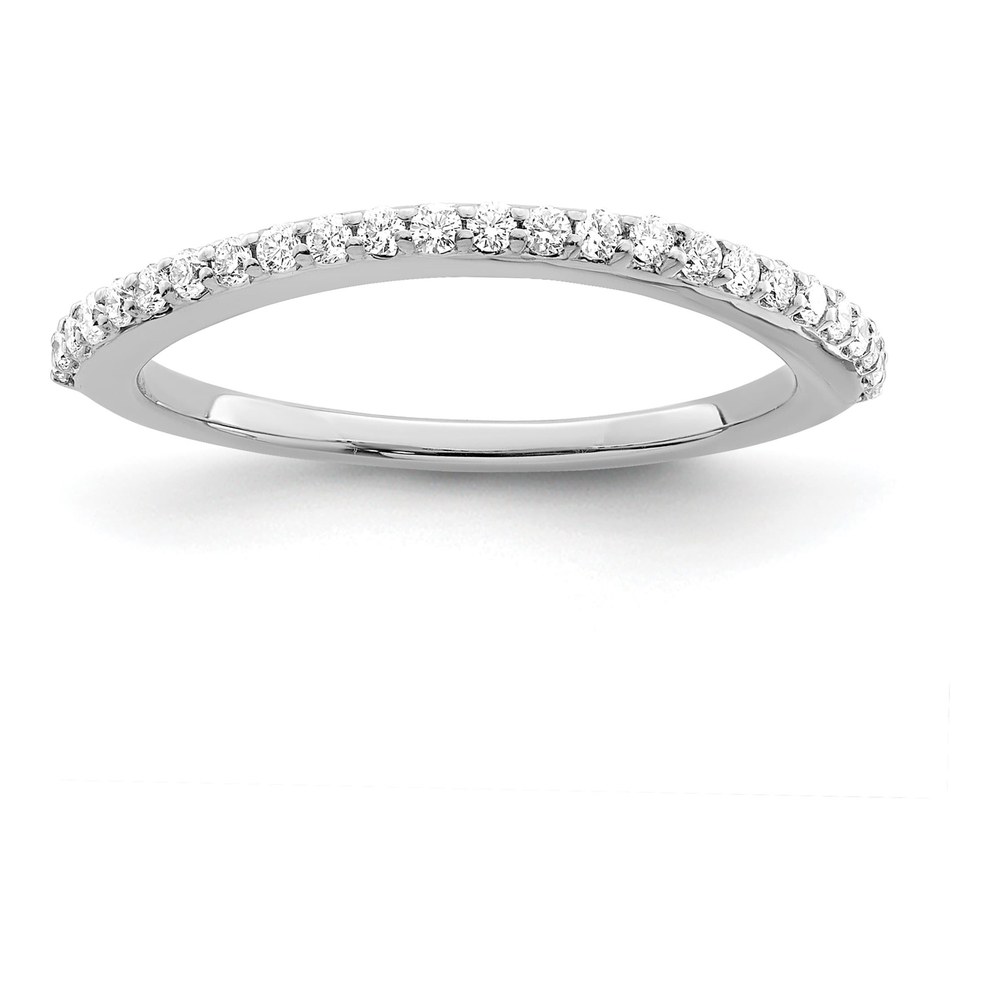 14K White Gold 1/4 ct tw Diamond Contoured Wedding Band