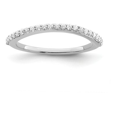 14K White Gold 1/4 ct tw Diamond Contoured Wedding Band