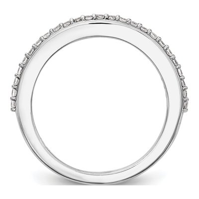 14K White Gold 1/4 ct tw Diamond Contoured Wedding Band – view 3