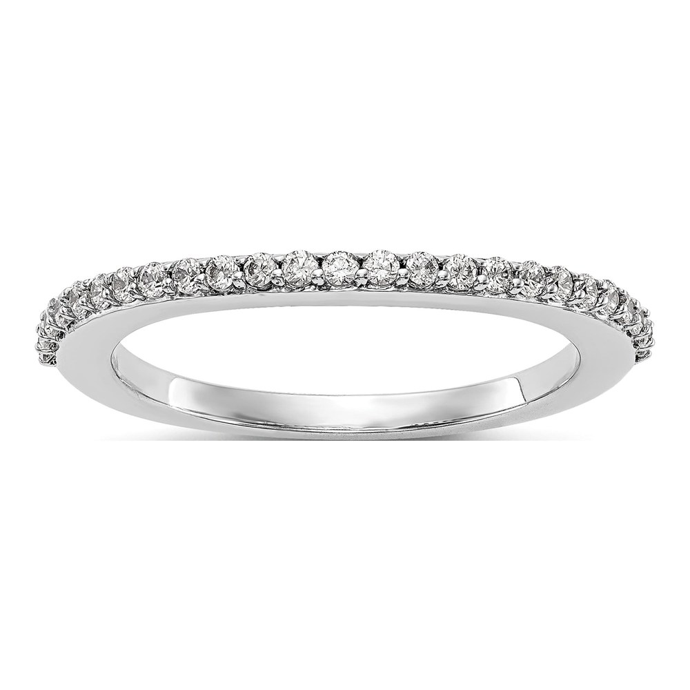 14K White Gold 1/4 ct tw Diamond Contoured Wedding Band