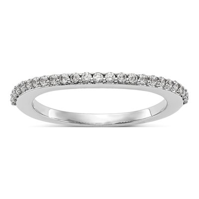 14K White Gold 1/4 ct tw Diamond Contoured Wedding Band