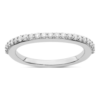 14K White Gold 1/3 ct tw Diamond Contoured Wedding Band