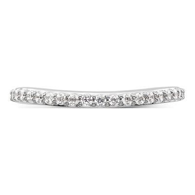 14K White Gold 1/3 ct tw Diamond Contoured Wedding Band – view 4