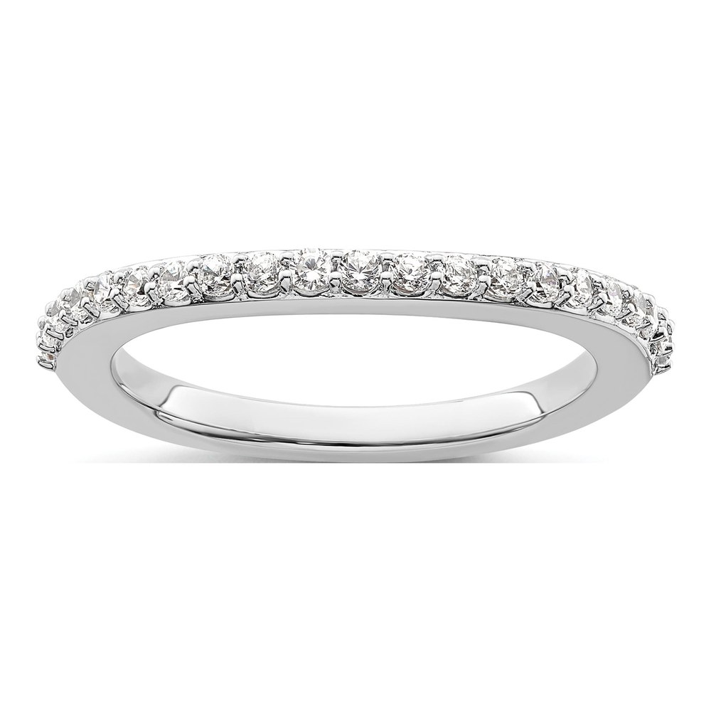 14K White Gold 1/3ct Diamond Contoured Wedding Band