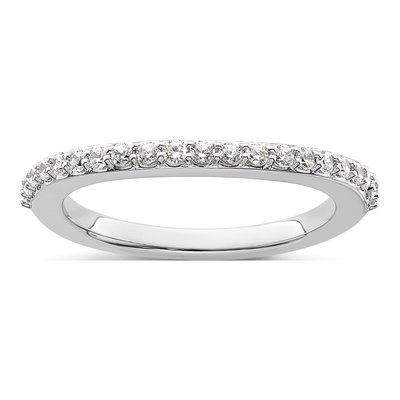 14K White Gold 1/3 ct tw Diamond Contoured Wedding Band