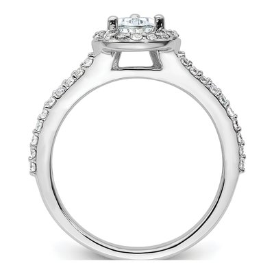 14K White Gold Diamond Pear Engagement Ring Semi-Mount – view 3