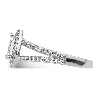 14K White Gold Diamond Pear Engagement Ring Semi-Mount – view 4