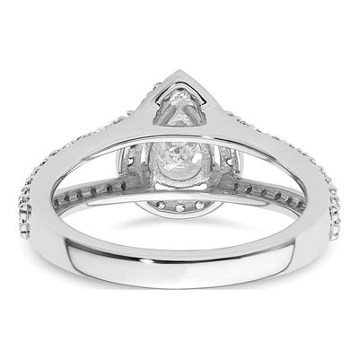 14K White Gold Diamond Pear Engagement Ring Semi-Mount – view 6