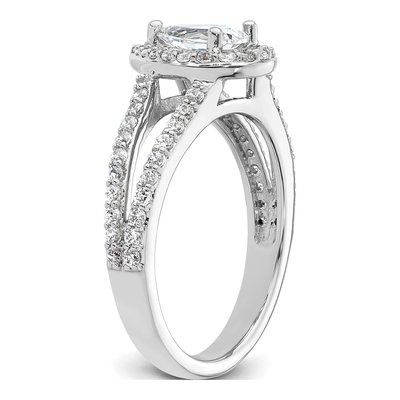 14K White Gold Diamond Pear Engagement Ring Semi-Mount – view 7